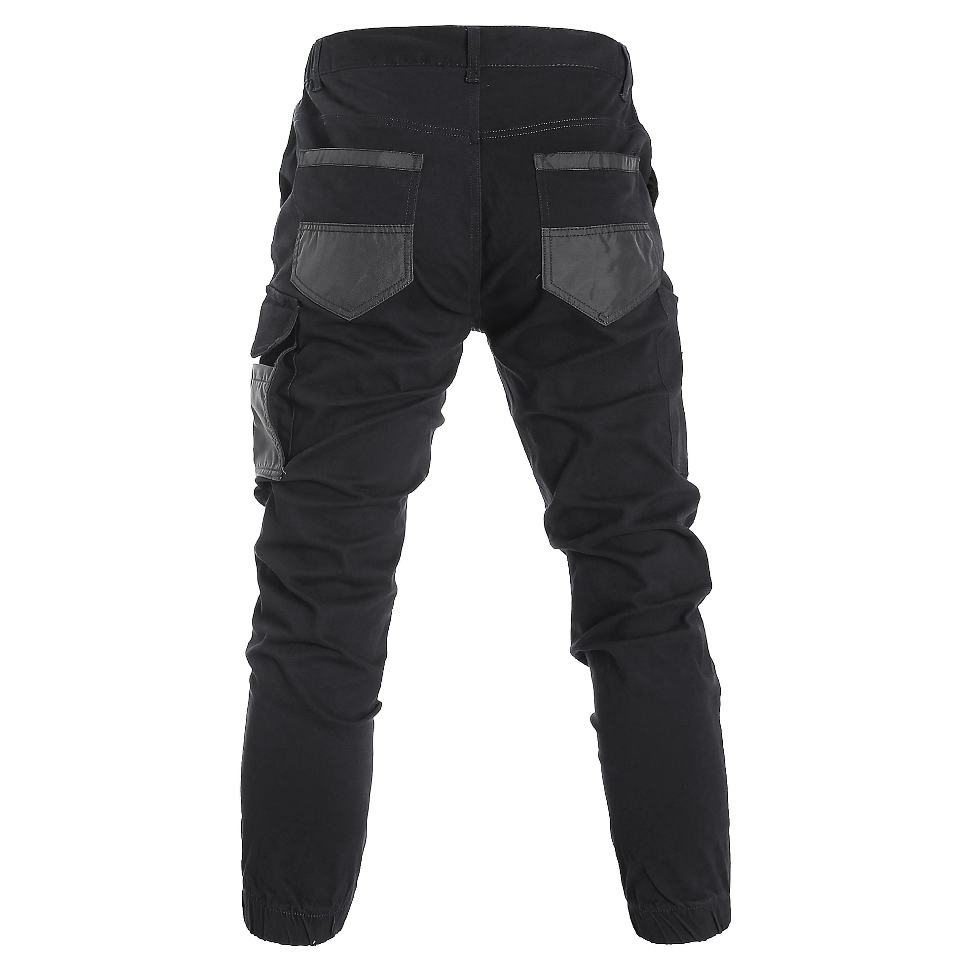elite work pants in Black with grey, back – Big Bee Workwear