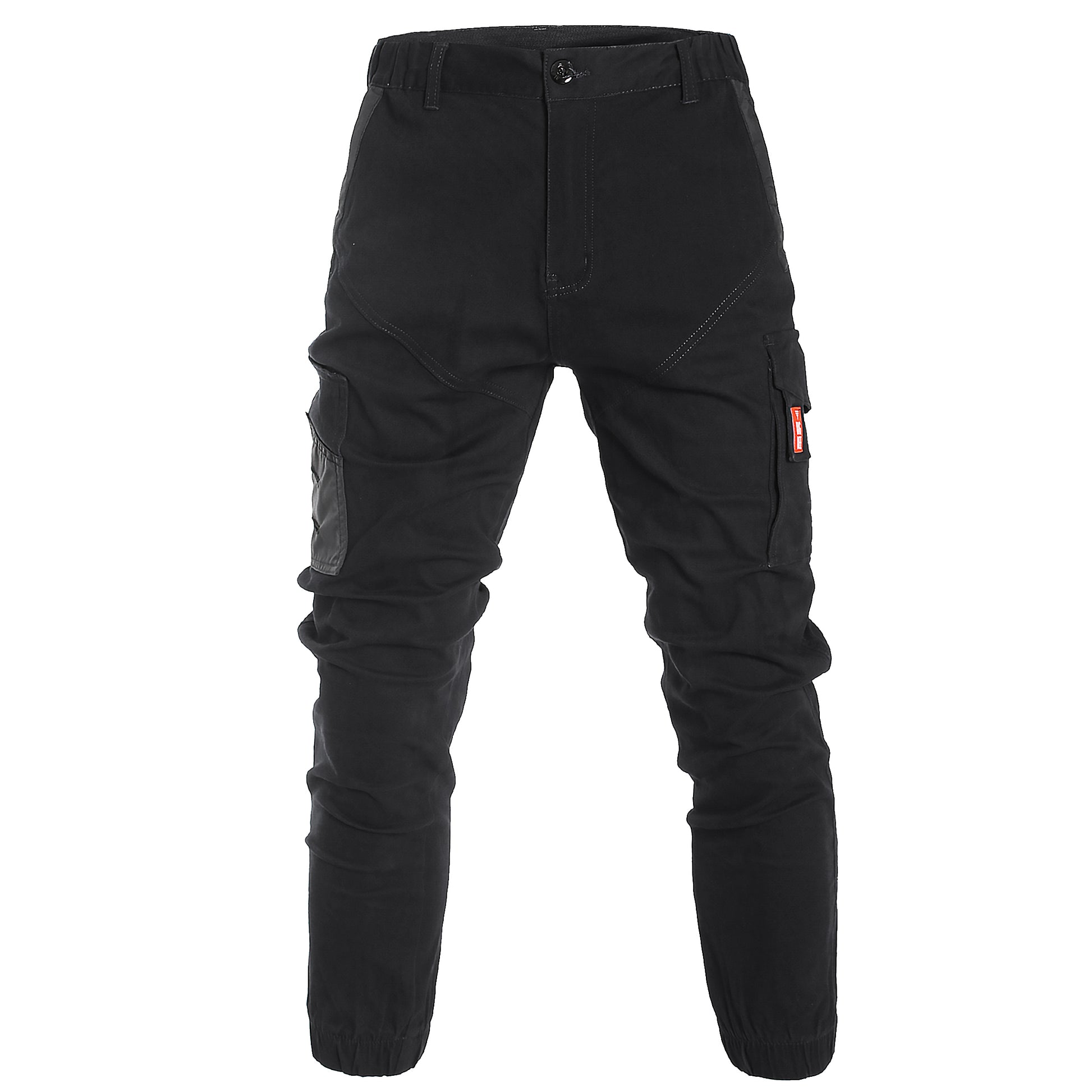 elite work pants in Black with grey, front – Big Bee Workwear