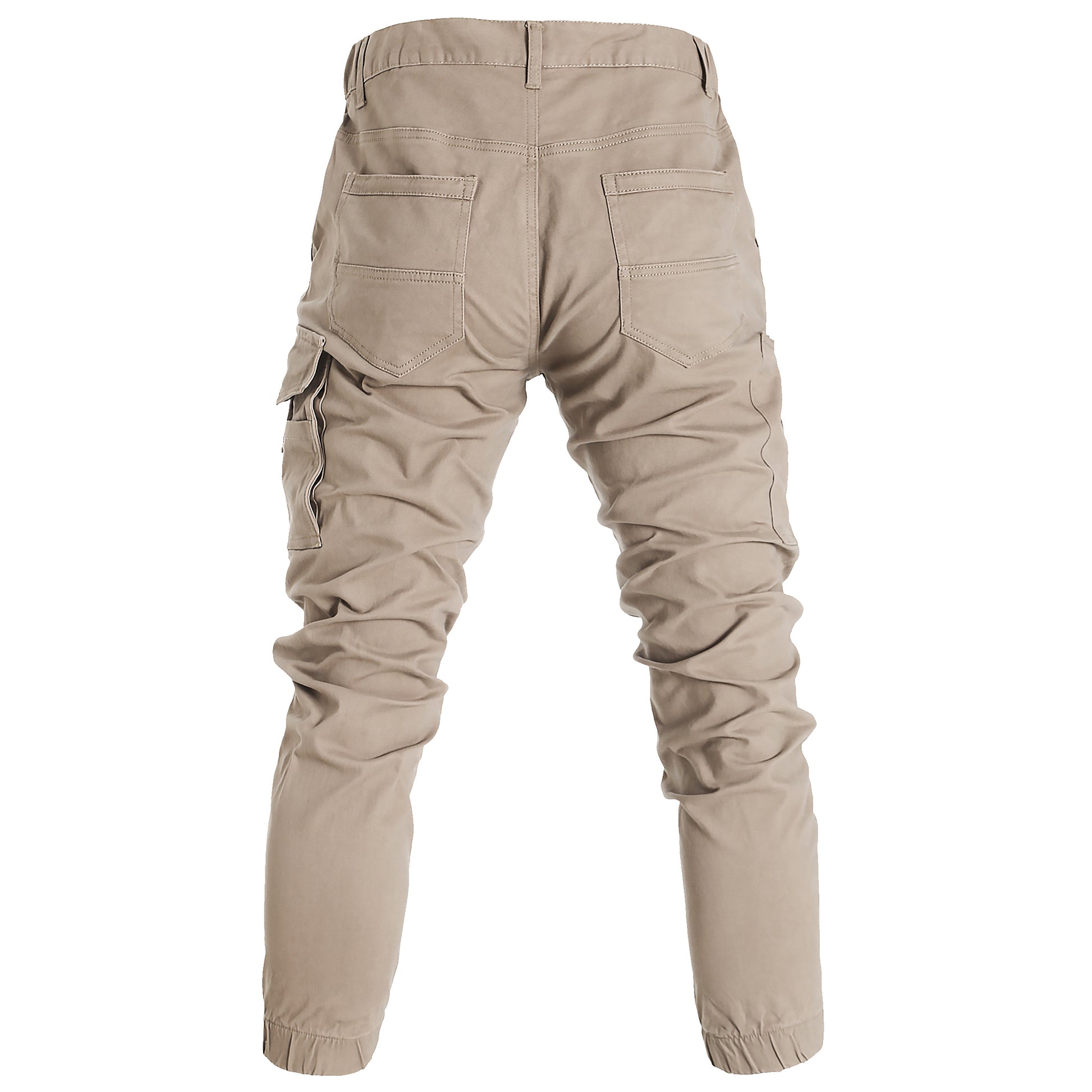 elite work pants in khaki, back – Big Bee Workwear