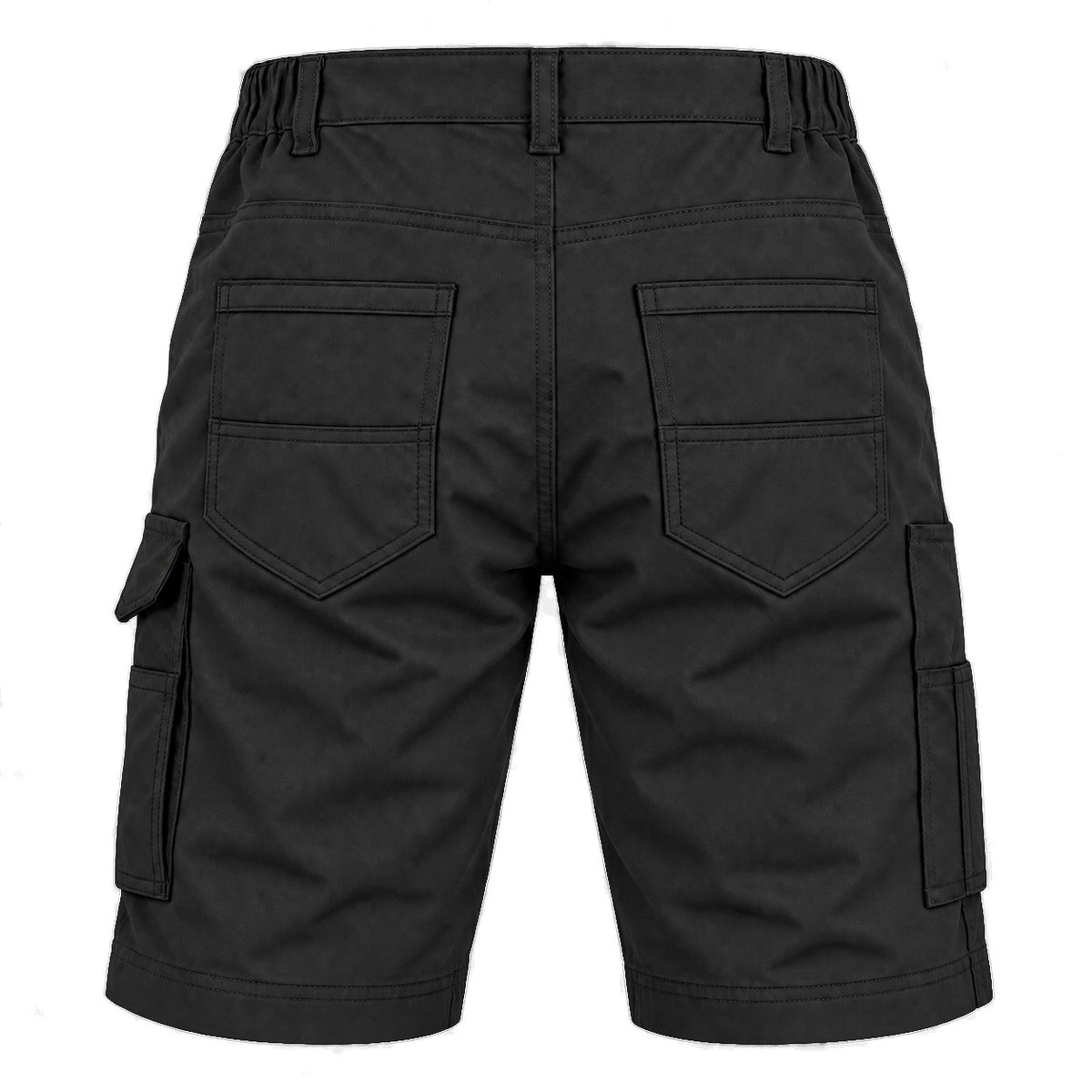 elite work shorts in black, back – Big Bee Workwear