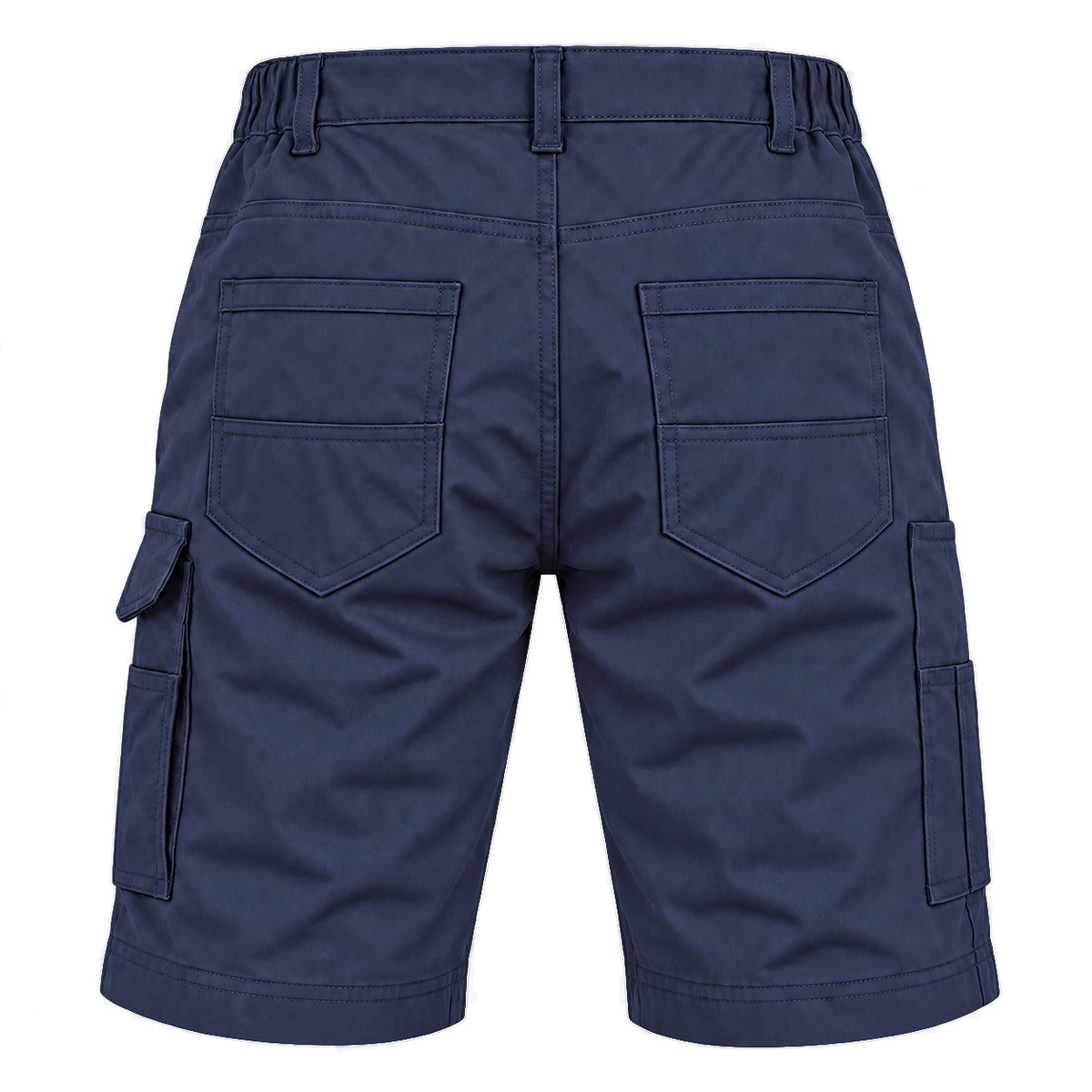 elite work shorts in navy, back – Big Bee Workwear