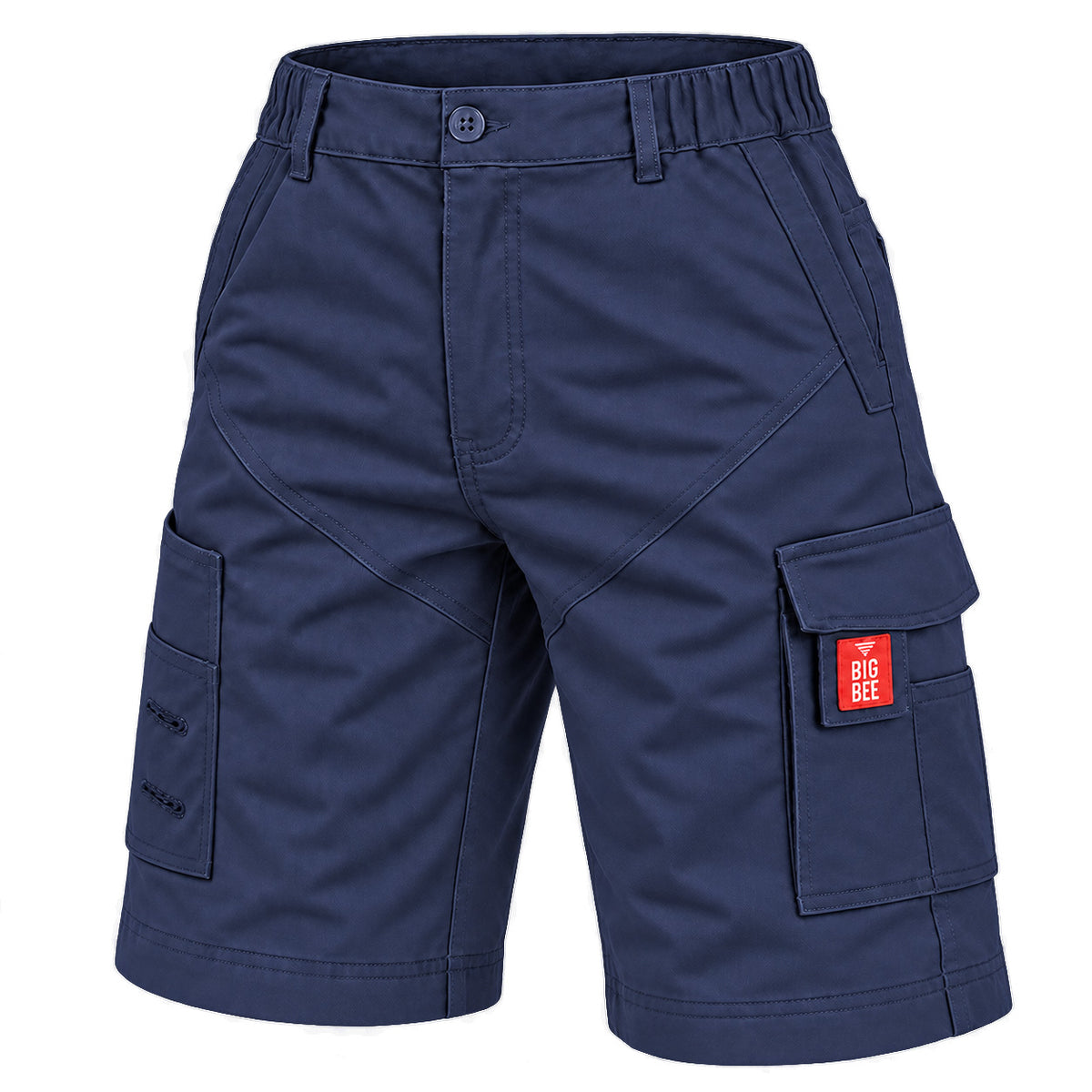 elite work shorts in navy, side – Big Bee Workwear