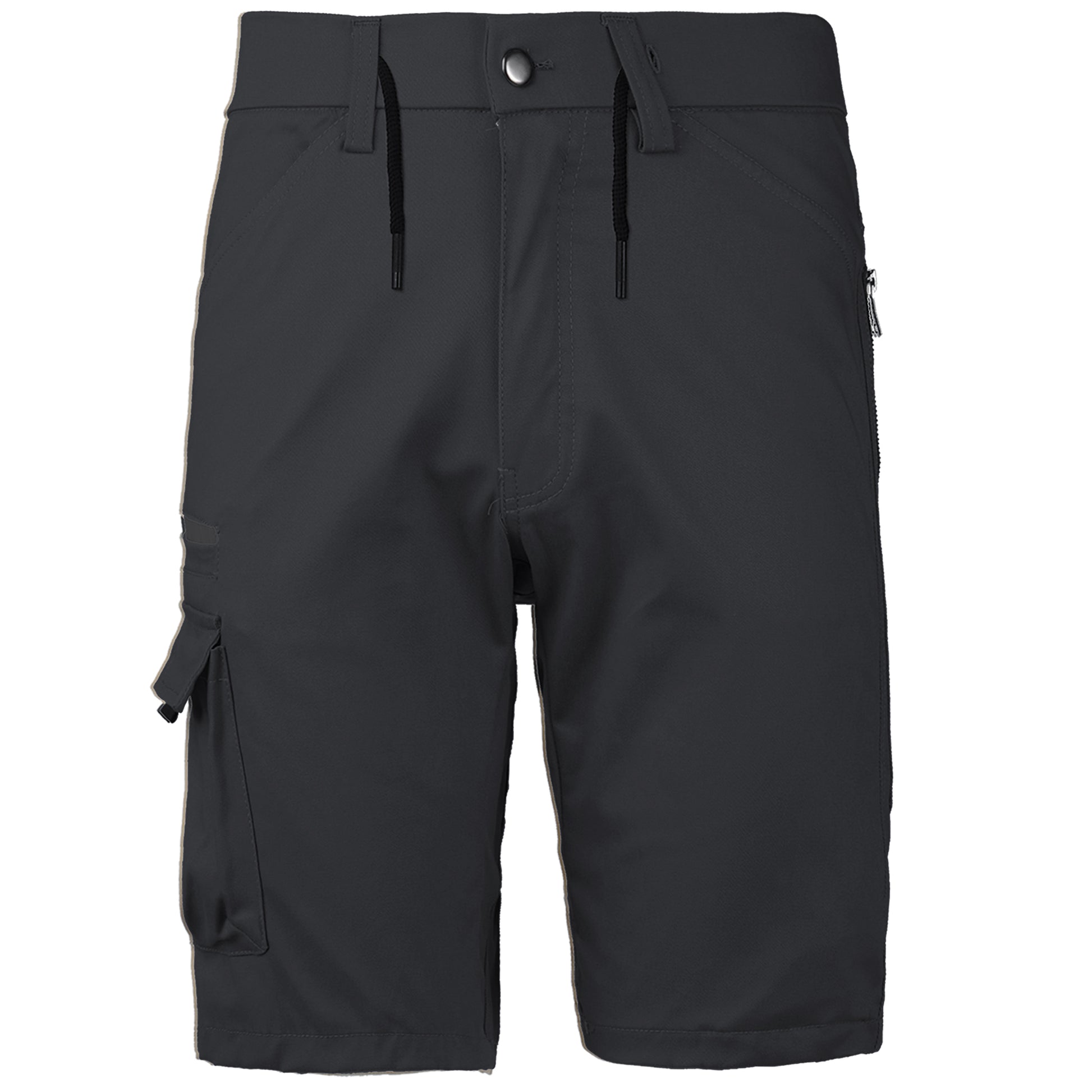 warp work shorts in black, front – Big Bee Workwear