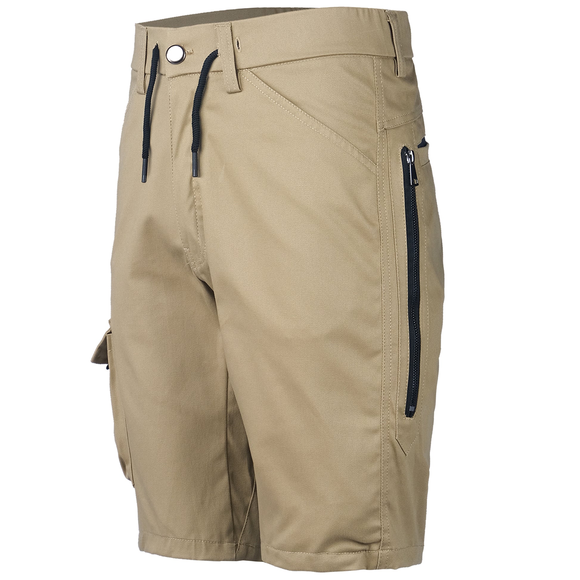 warp work shorts in khaki, side – Big Bee Workwear