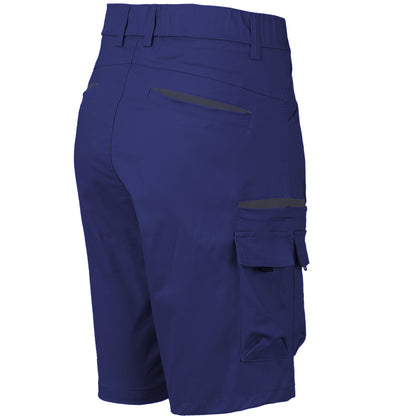 warp work shorts in navy, back angle – Big Bee Workwear