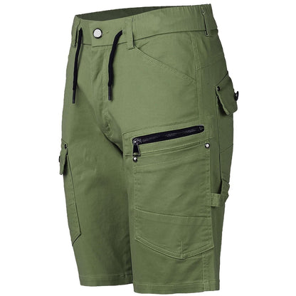 utility work shorts in green, front – Big Bee Workwear
