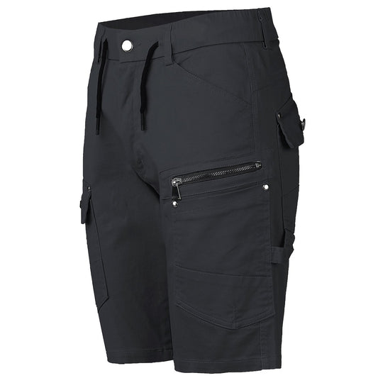 utility work shorts in black, front – Big Bee Workwear