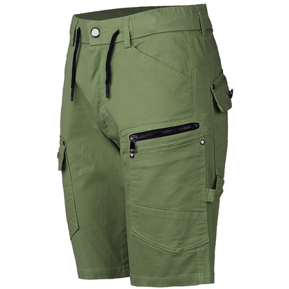 utility work shorts in green, front – Big Bee Workwear