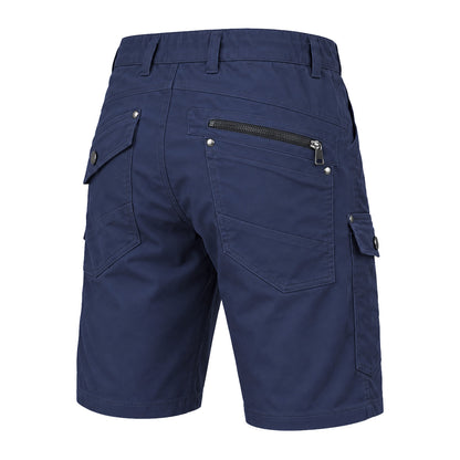 utility work shorts in navy, back angle – Big Bee Workwear
