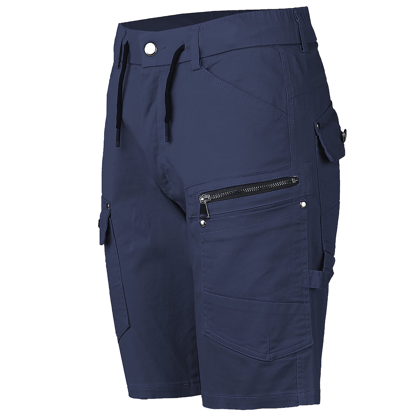 utility work shorts in navy, front – Big Bee Workwear