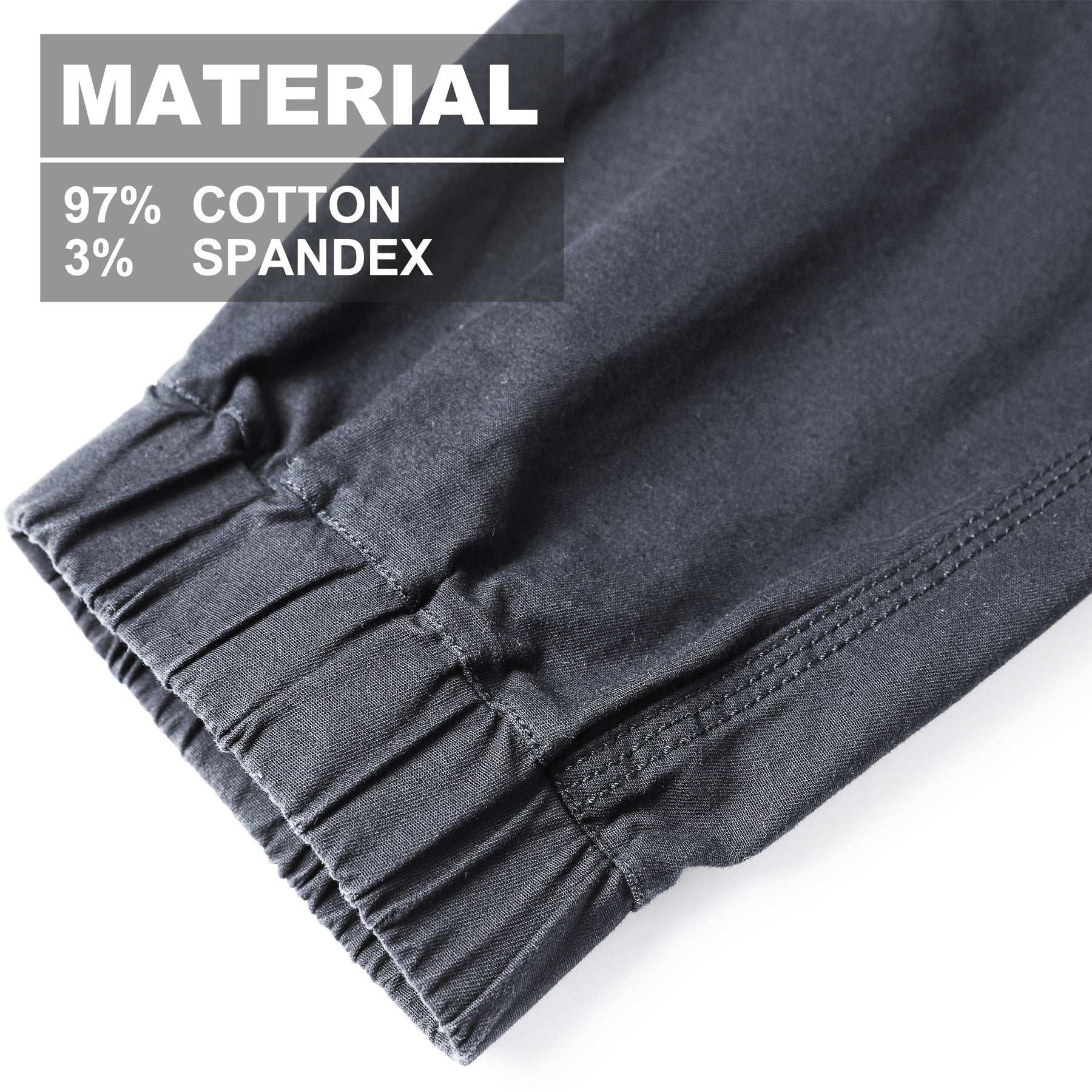 brumby work pants fabric close-up with info – Big Bee Workwear