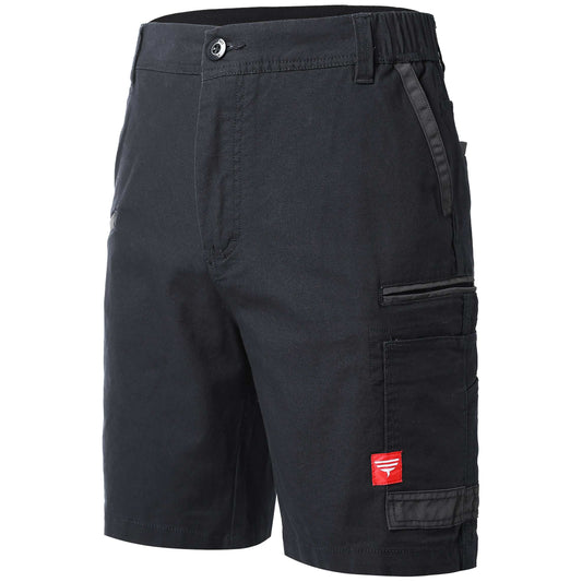 brumby work shorts in black, front – Big Bee Workwear