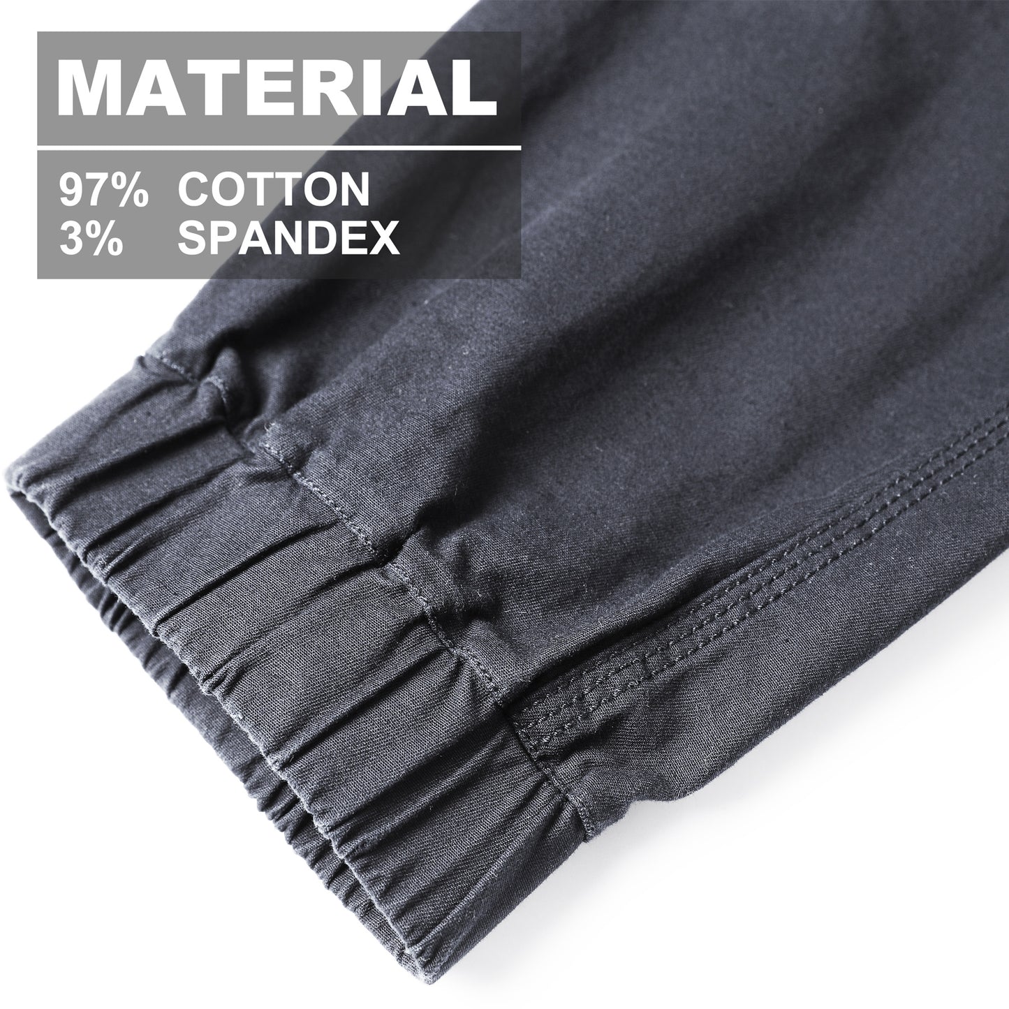 brumby work pants fabric close-up with info – Big Bee Workwear