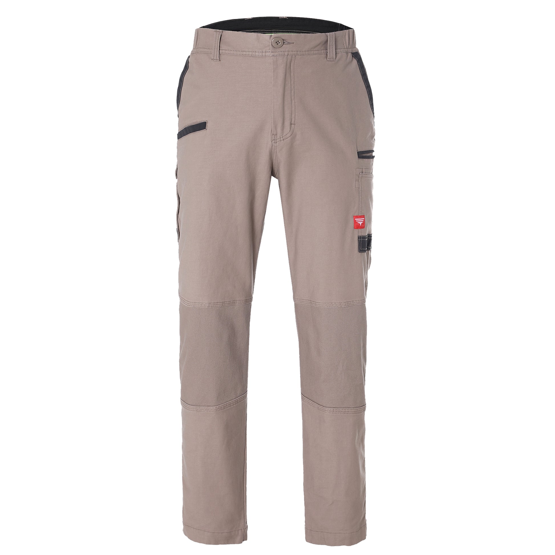 brumby work pants in khaki, front – Big Bee Workwear