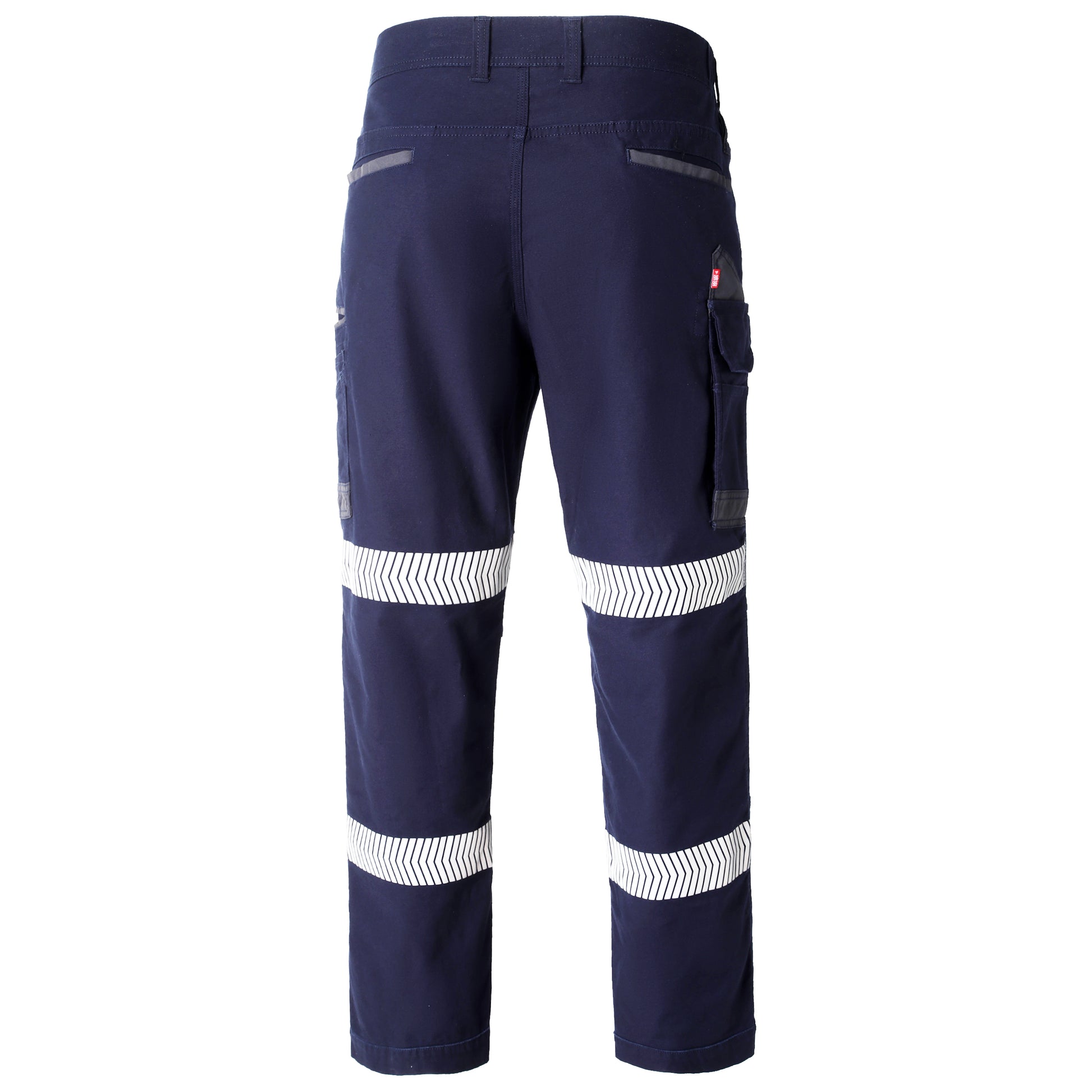 brumby work pants in navy reflective tape, back – Big Bee Workwear