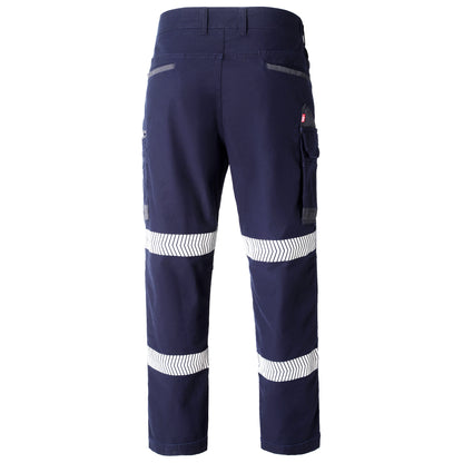 brumby work pants in navy reflective tape, back – Big Bee Workwear