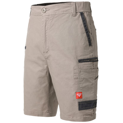 brumby work shorts in khaki, side – Big Bee Workwear