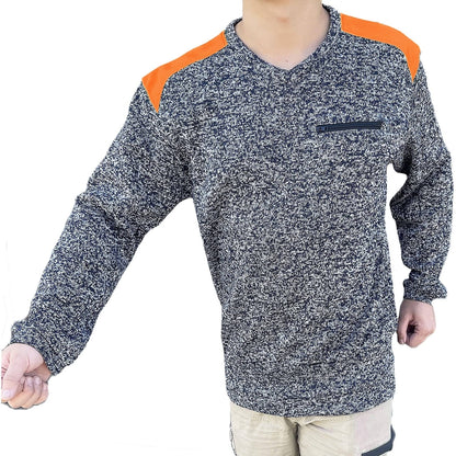 Big Bee Crew Hi Vis Jumper, Marle Fleece Work Sweatshirts - Big Bee