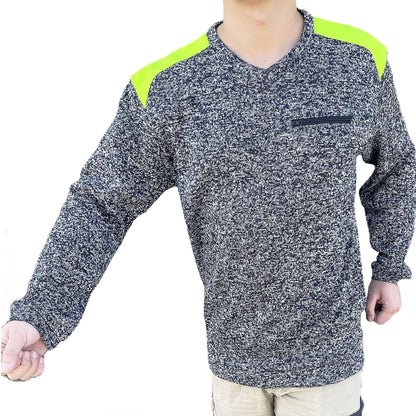 Big Bee Crew Hi Vis Jumper, Marle Fleece Work Sweatshirts - Big Bee
