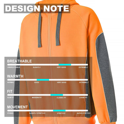 Big Bee Hi Vis Hoodie, Zip Up Work Jumper - Big Bee