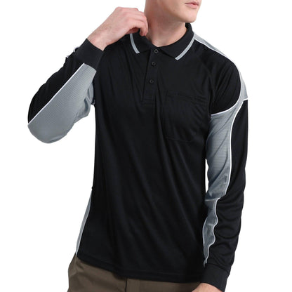 Big Bee PANEL Mens Polo Shirts, Long Sleeve - Big Bee
