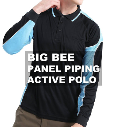 Big Bee PANEL Hi Vis Polo Shirts, Long Sleeve - Big Bee