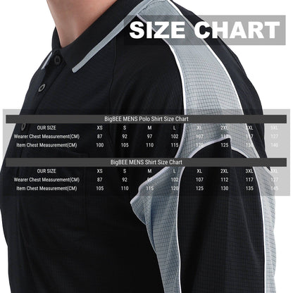 Big Bee PANEL Hi Vis Polo Shirts, Long Sleeve - Big Bee