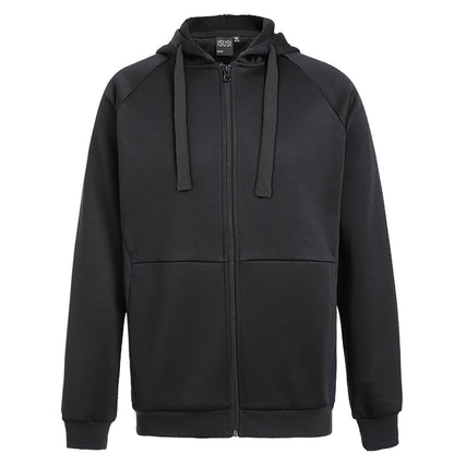 ladies wonder zip hoodie in black, front – Big Bee Workwear