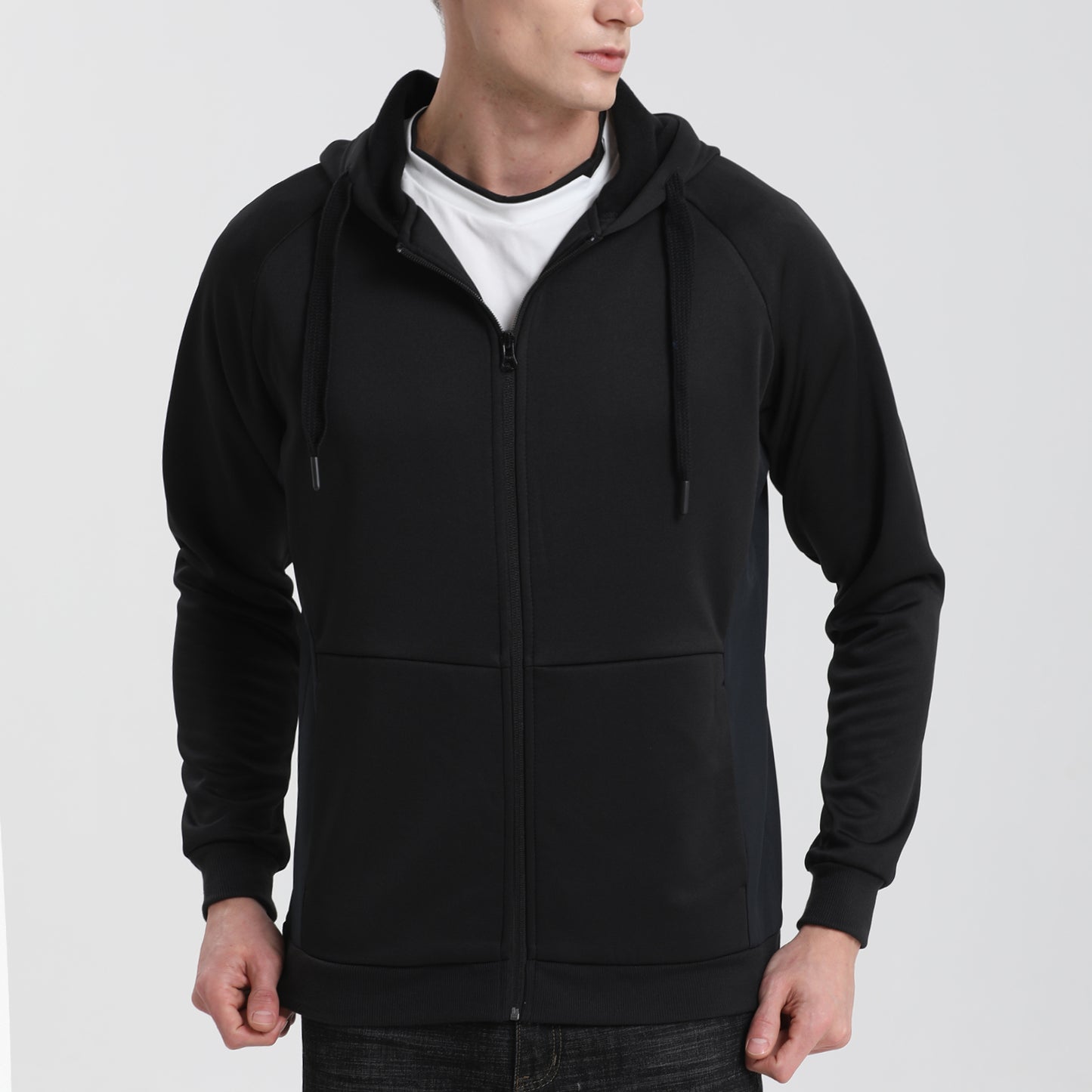ISUSI Contrast Hoodie Jumper – Full Zip Fleece, 13 Colours