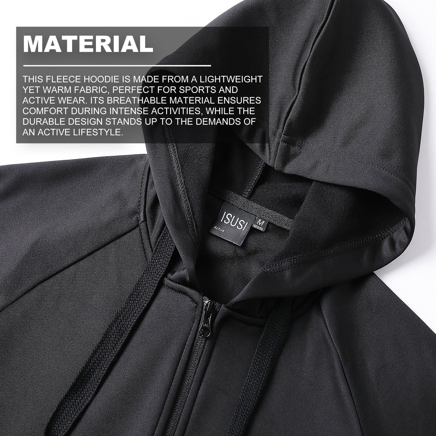 ISUSI Contrast Hoodie Jumper – Full Zip Fleece, 13 Colours