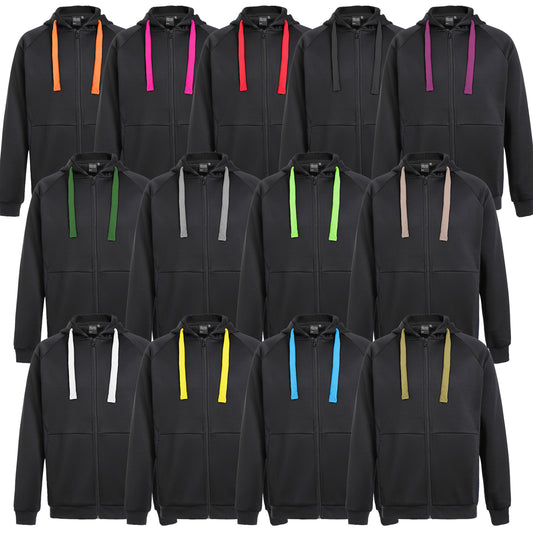 ISUSI Contrast Hoodie Jumper – Full Zip Fleece, 13 Colours