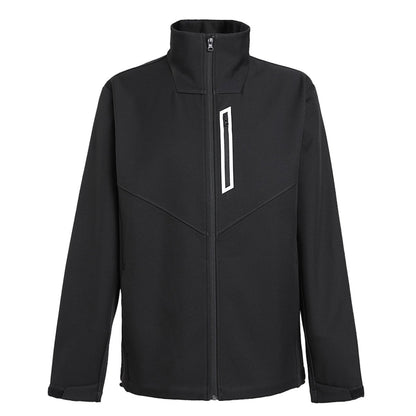 core softshell jacket in black, front – ISUSI