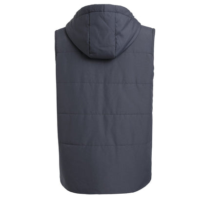 essential puffer vest in black, back – ISUSI