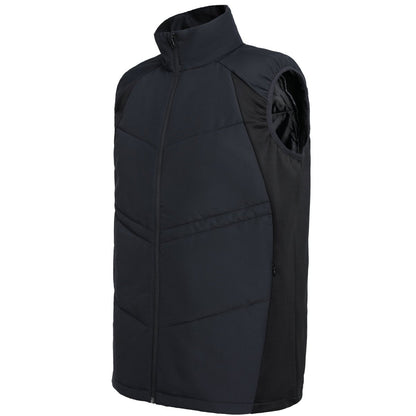 elite puffer vest in black, side – ISUSI