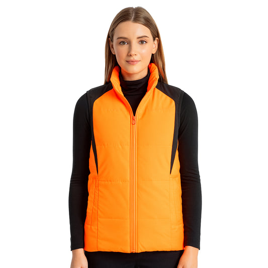 ISUSI Ladies Hi-Vis Work Puffer Vest, Insulated