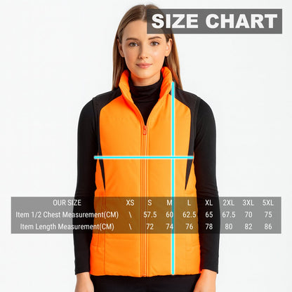 ladies strike puffer vest size chart – ISUSI