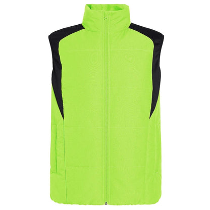 ladies strike puffer vest in yellow, front – ISUSI
