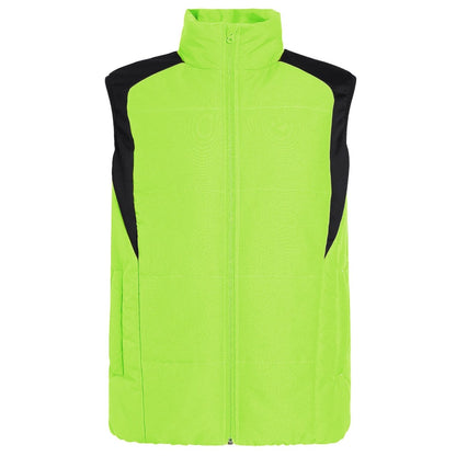 strike puffer vest in yellow, front – ISUSI