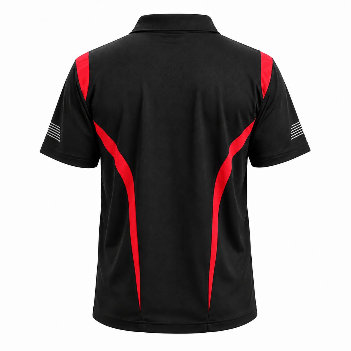 "summit polo shirt in Black with red, back – Big Bee Workwear"