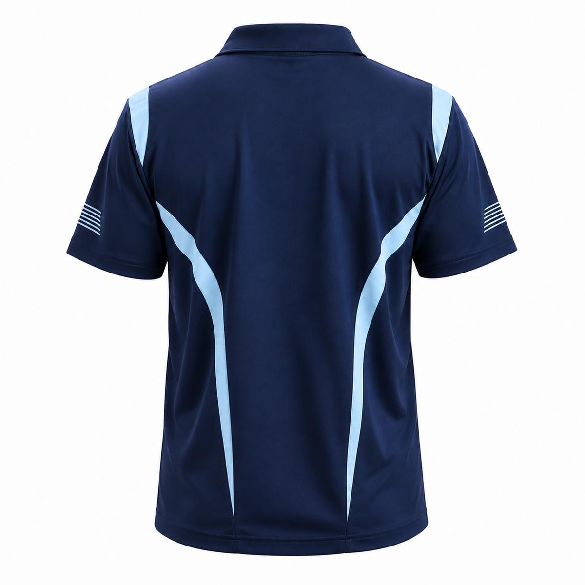 "summit polo shirt in navy sky blue, back – Big Bee Workwear"
