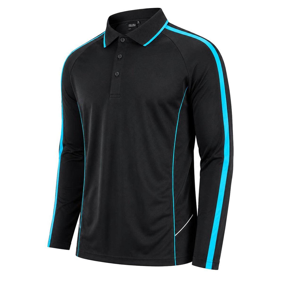 ISUSI Flow Mens Long Sleeve Polo Shirt – Lightweight, Moisture-Wicking