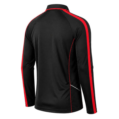 "flow polo shirt in Black with red, back angle – Big Bee Workwear"