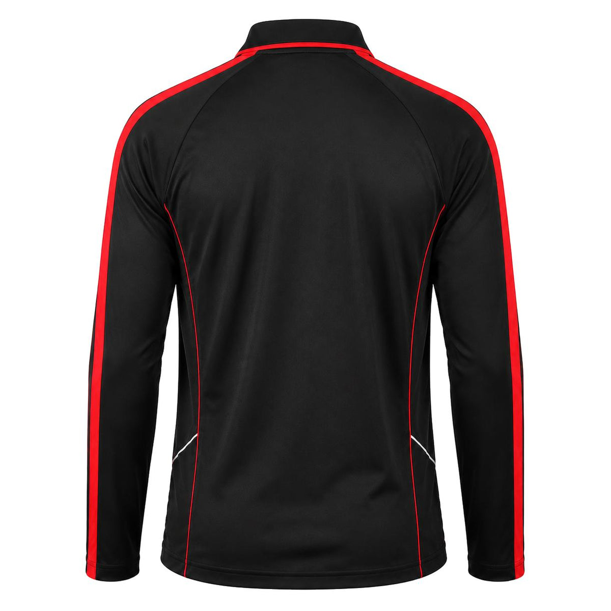 "flow polo shirt in Black with red, back – Big Bee Workwear"