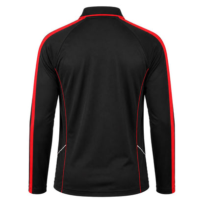 "flow polo shirt in Black with red, back – Big Bee Workwear"