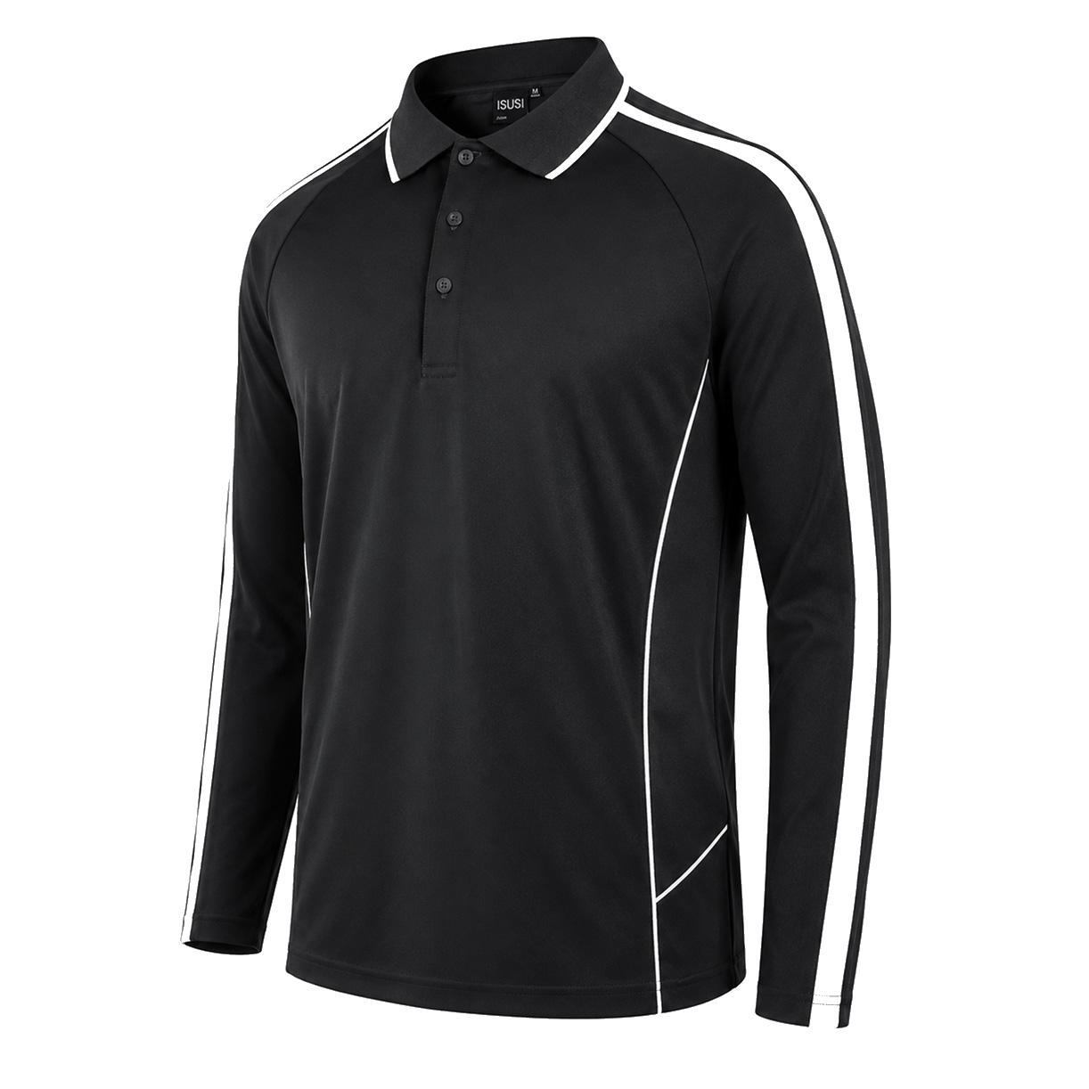 ISUSI Flow Mens Long Sleeve Polo Shirt – Lightweight, Moisture-Wicking