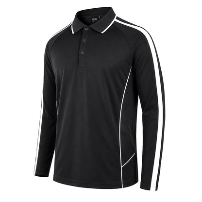 ISUSI Flow Mens Long Sleeve Polo Shirt – Lightweight, Moisture-Wicking