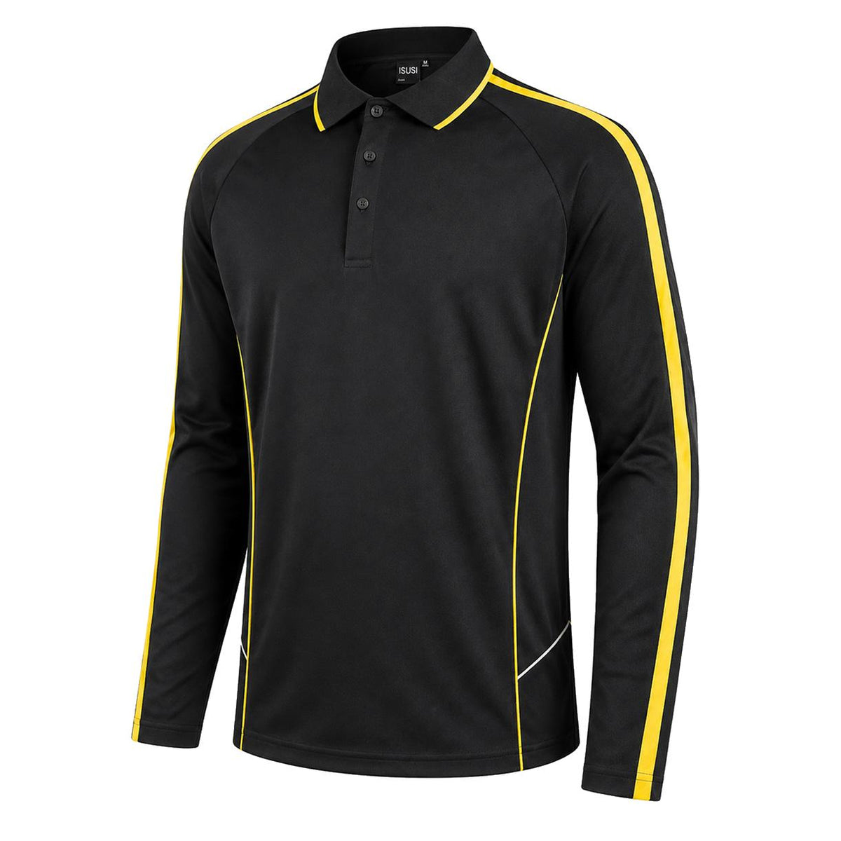 ISUSI Flow Mens Long Sleeve Polo Shirt – Lightweight, Moisture-Wicking