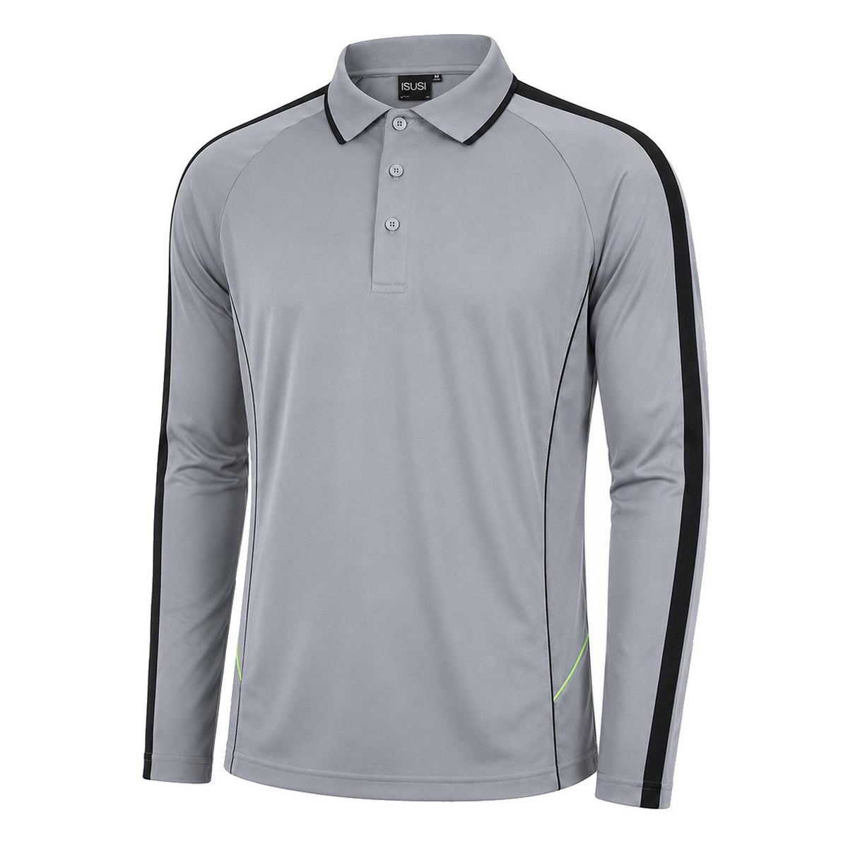 ISUSI Flow Mens Long Sleeve Polo Shirt – Lightweight, Moisture-Wicking
