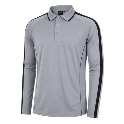 ISUSI Flow Mens Long Sleeve Polo Shirt – Lightweight, Moisture-Wicking