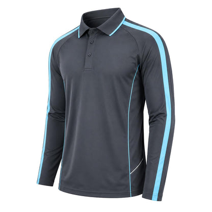 ISUSI Flow Mens Long Sleeve Polo Shirt – Lightweight, Moisture-Wicking